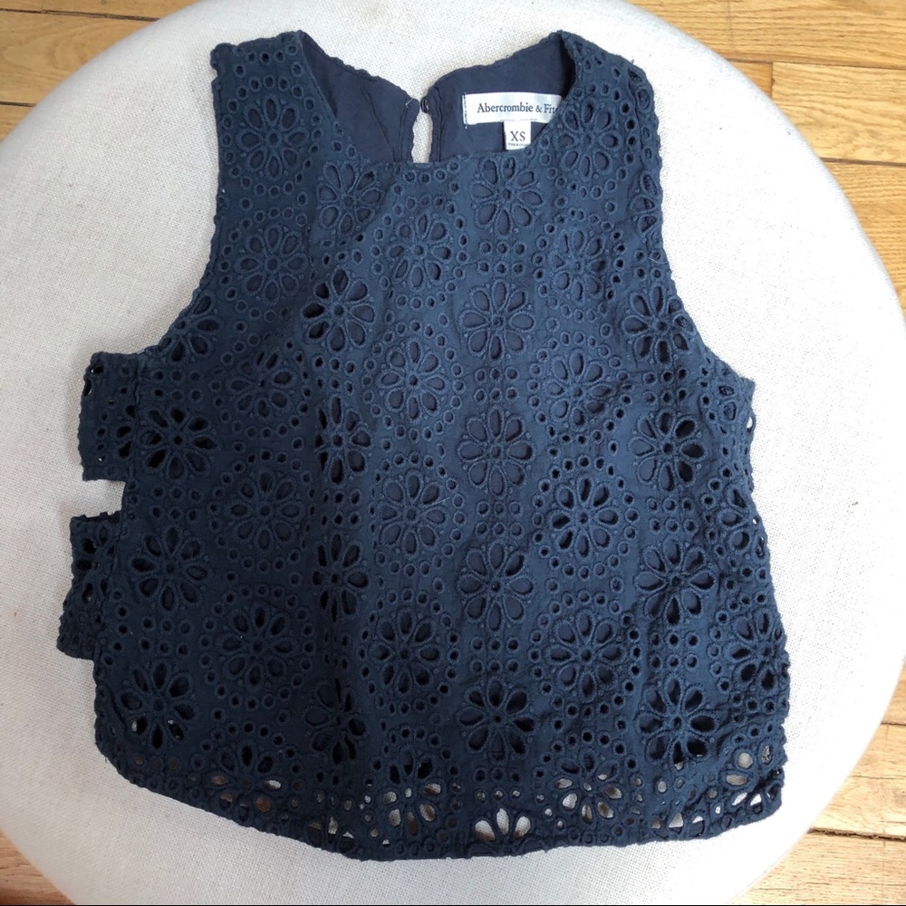 Navy Abercrombie & Fitch Crop Top